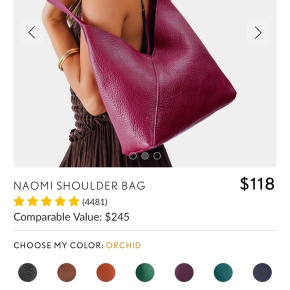 Portland Leather Burgundy Shoulder Bag Cgrade sale Large Naomi - Picture 4 of 7